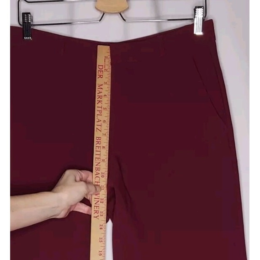 Banana Republic Blake Trouser  Pants Women 6 Burgundy Wide Leg Pocket 32X30 - Picture 6 of 11